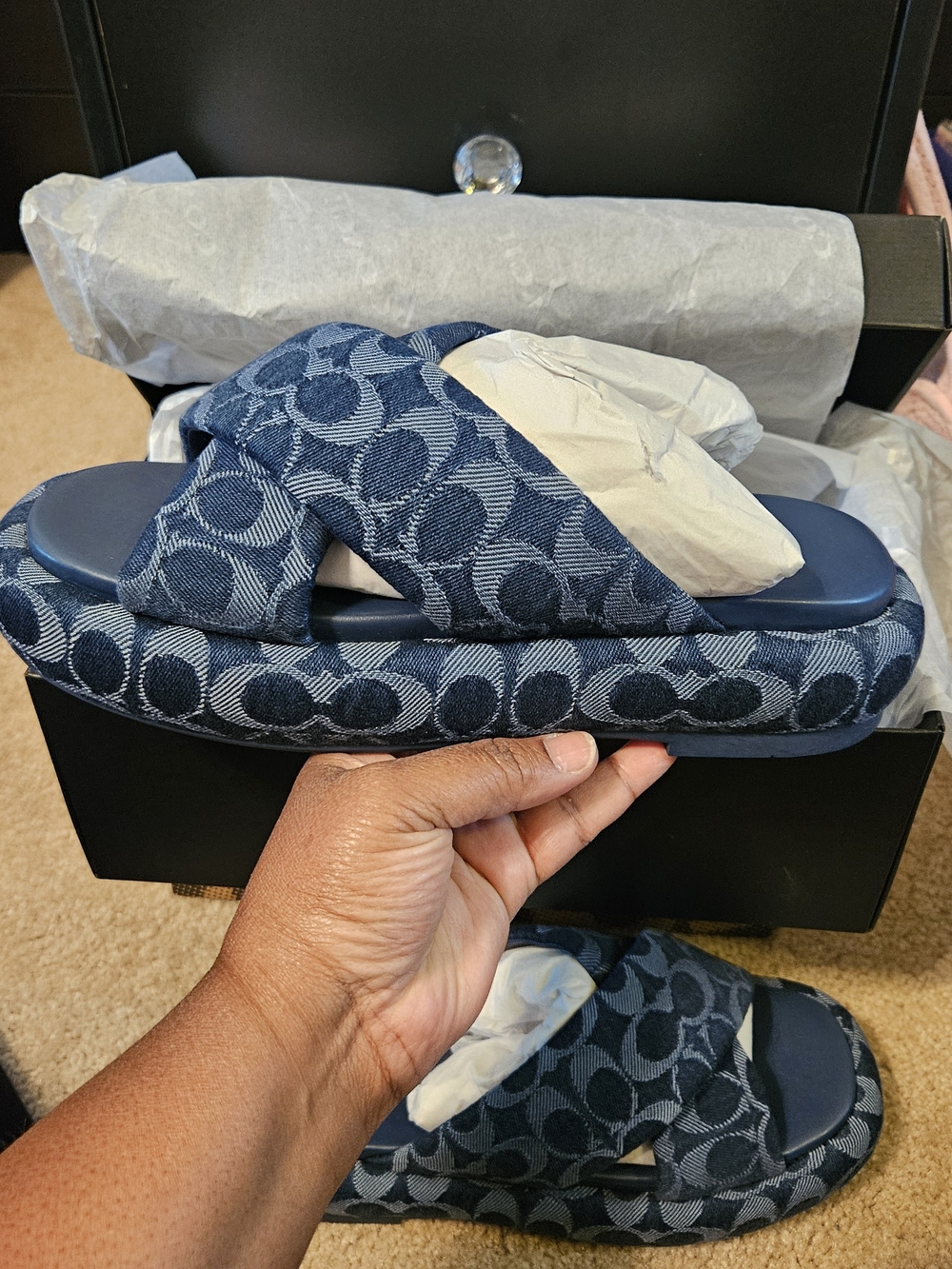 Coach Penelope Signature C Denim Sandal - Picture 13 of 16